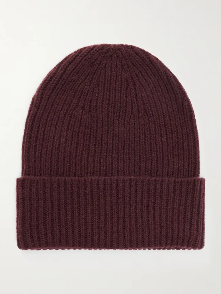 Ribbed Cashmere Beanie