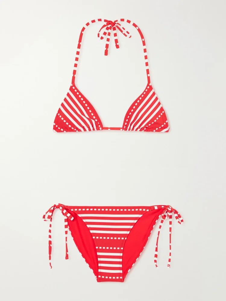 Malia striped triangle bikini