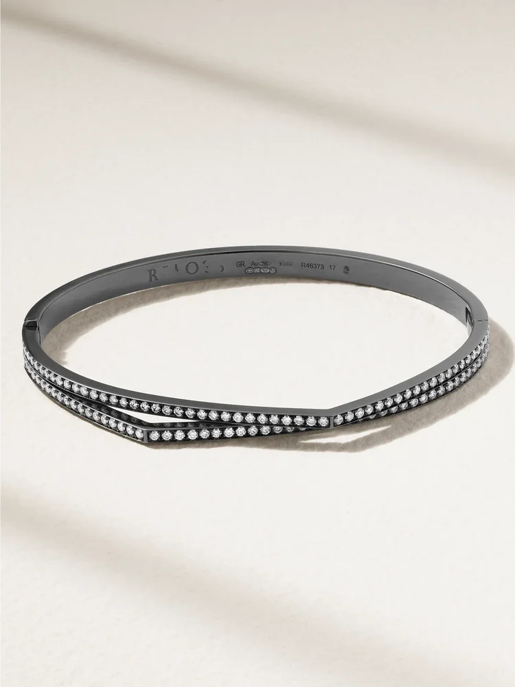 Antifer 18-karat blackened gold diamond bracelet