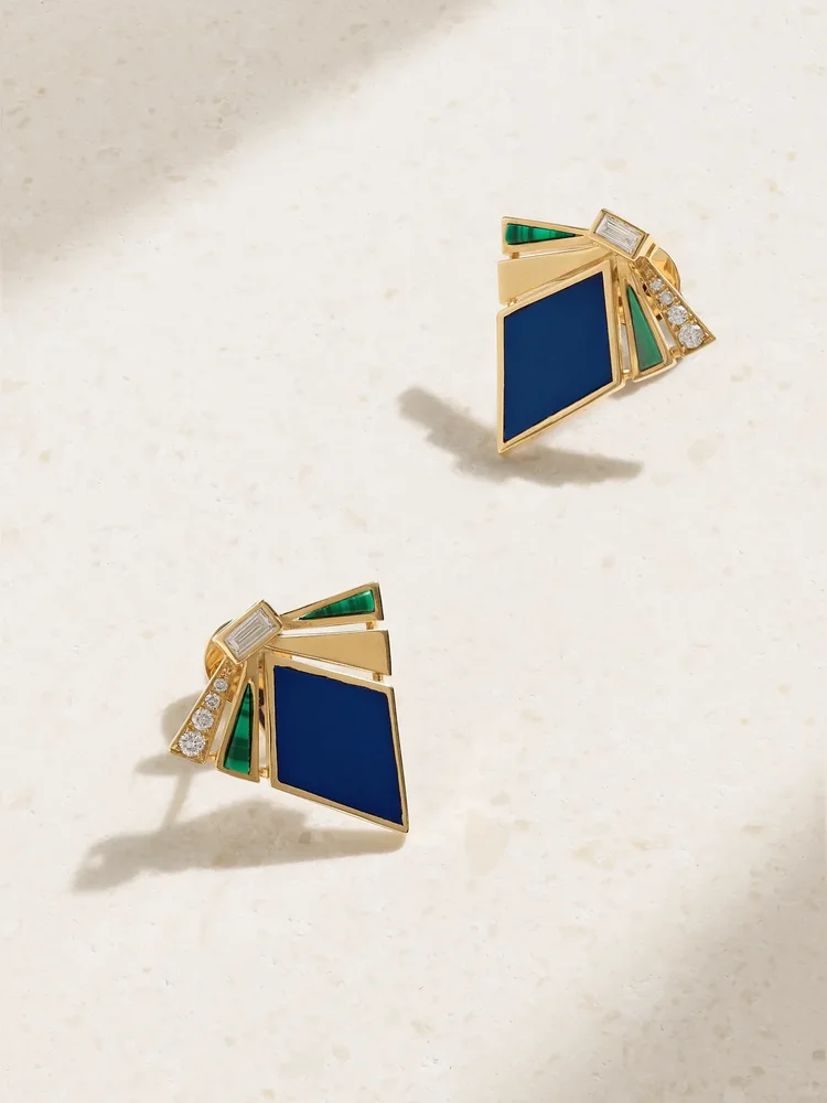The Nathalie 18-karat gold multi-stone earrings