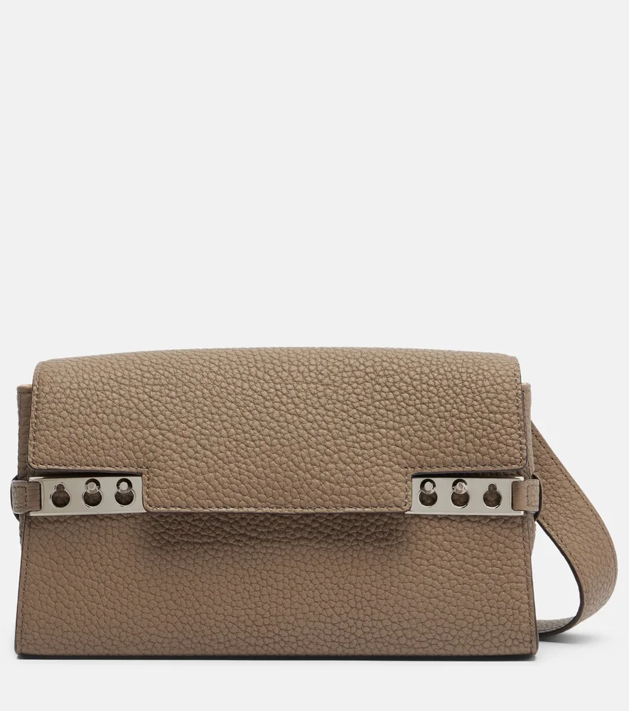 Tempête City Small leather crossbody bag Brown