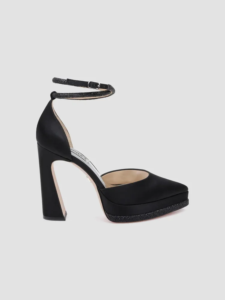 Eliana 125MM Crystal-Embellished Satin Pumps
