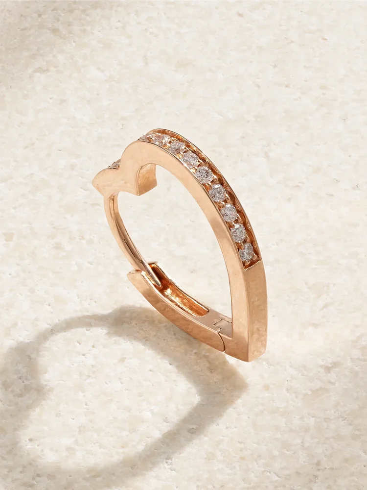Antifer Heart small 18-karat rose gold diamond single earring