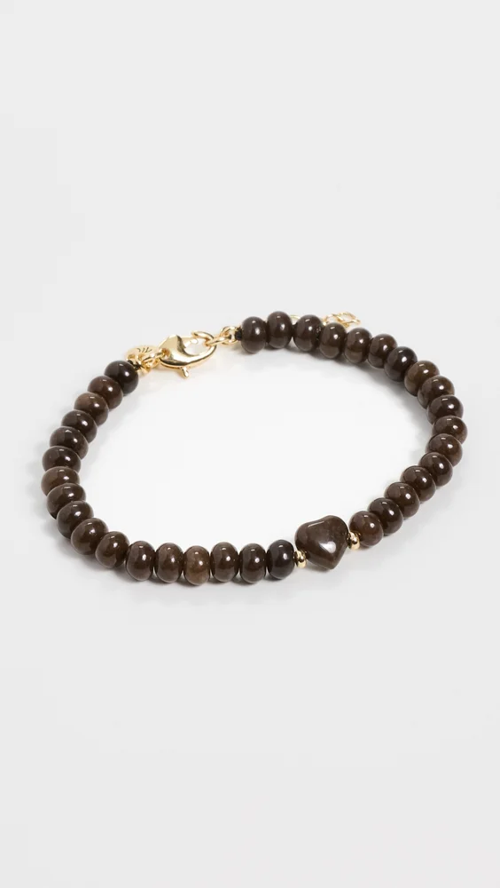 Puffy Beaded Heart Bracelet
