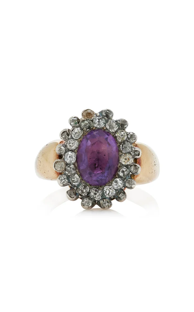 Georgian Amethyst and Diamond Ring