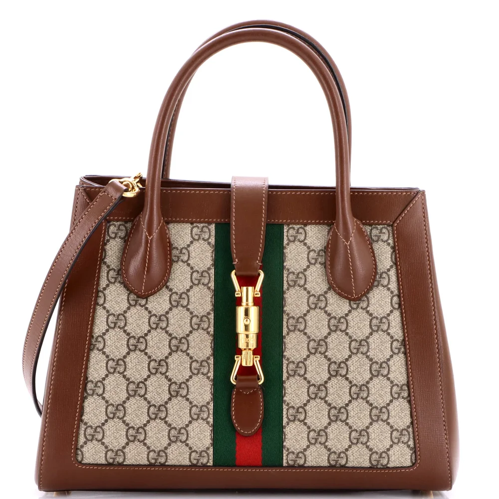 Pre-Owned Jackie 1961 Web Tote GG Canvas and Leather Medium