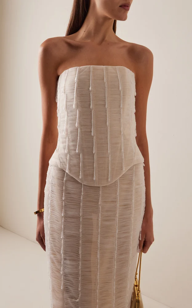 Aline Hand-Beaded Corset Top