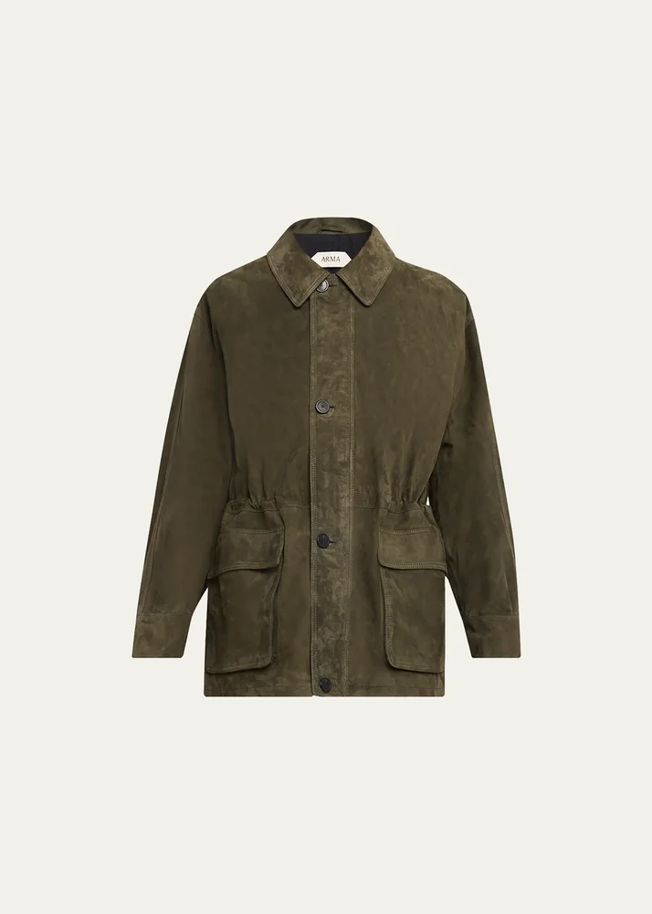 Maeve Drawstring Lambskin Suede Jacket