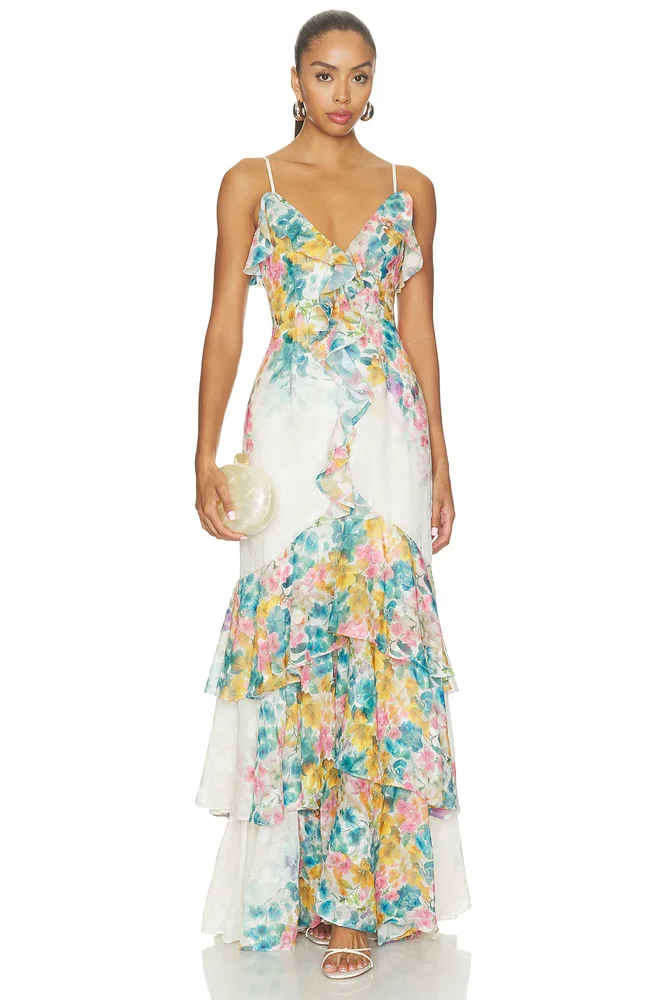 Clementina With Ruffle Detailing Maxi Dress