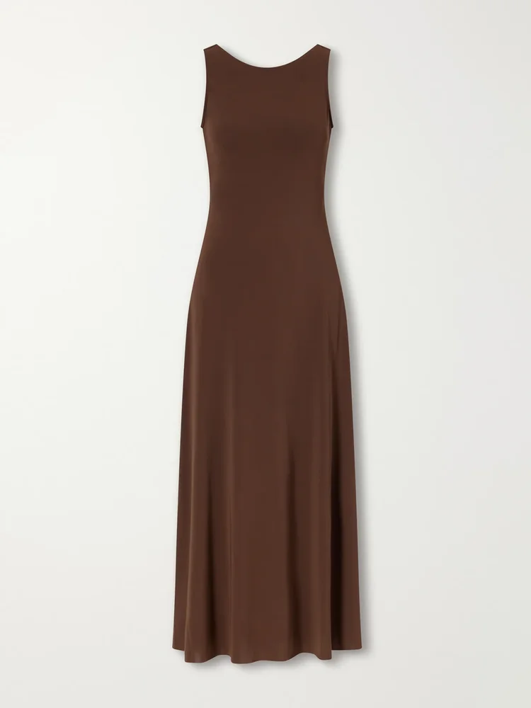 Sculpture backless jersey maxi dress