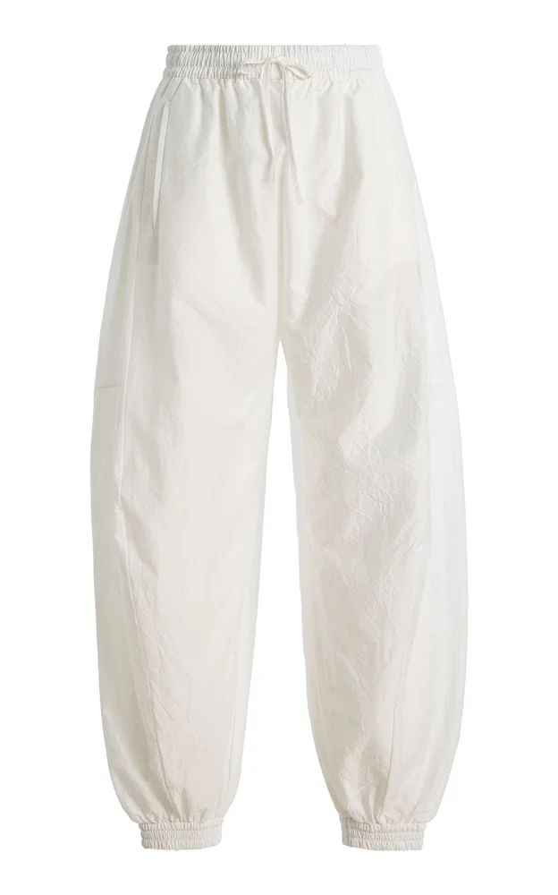 Cotton-Blend Balloon Track Pants