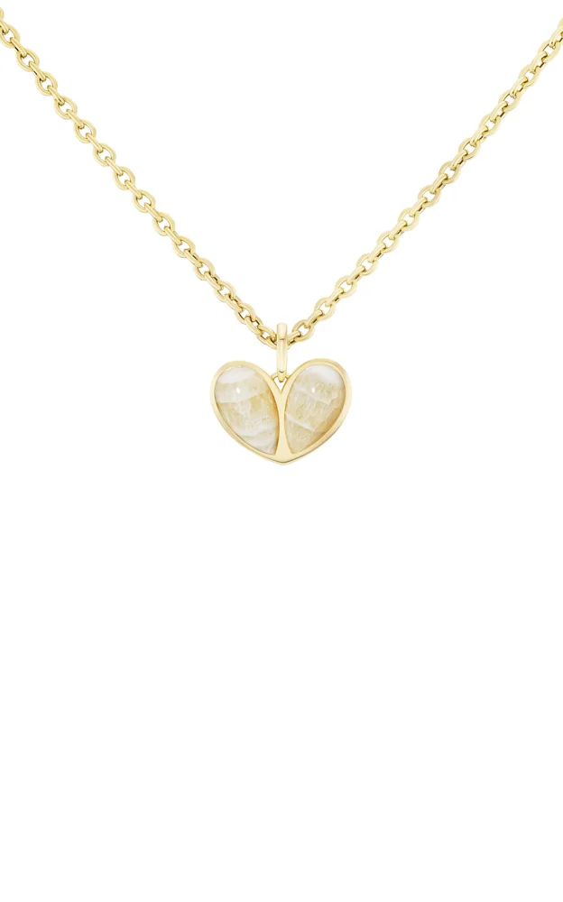 Mega Sweetheart 18K Yellow Gold Honey Calclite Necklace