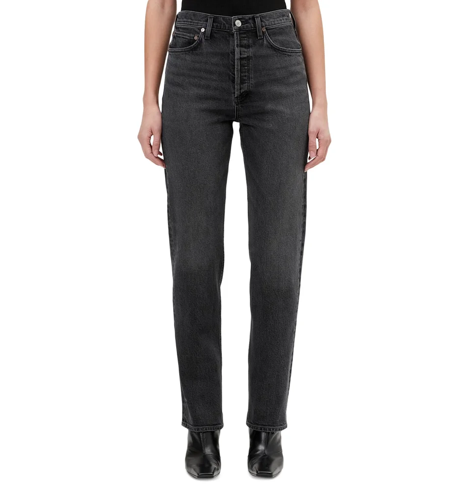 90's Pinch Waist High Rise Straight Jeans in Radius