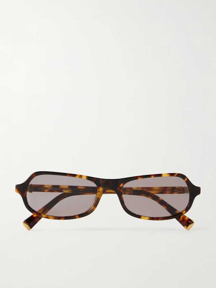 Miu Miu Round-Frame Acetate Sunglasses in Tortoiseshell