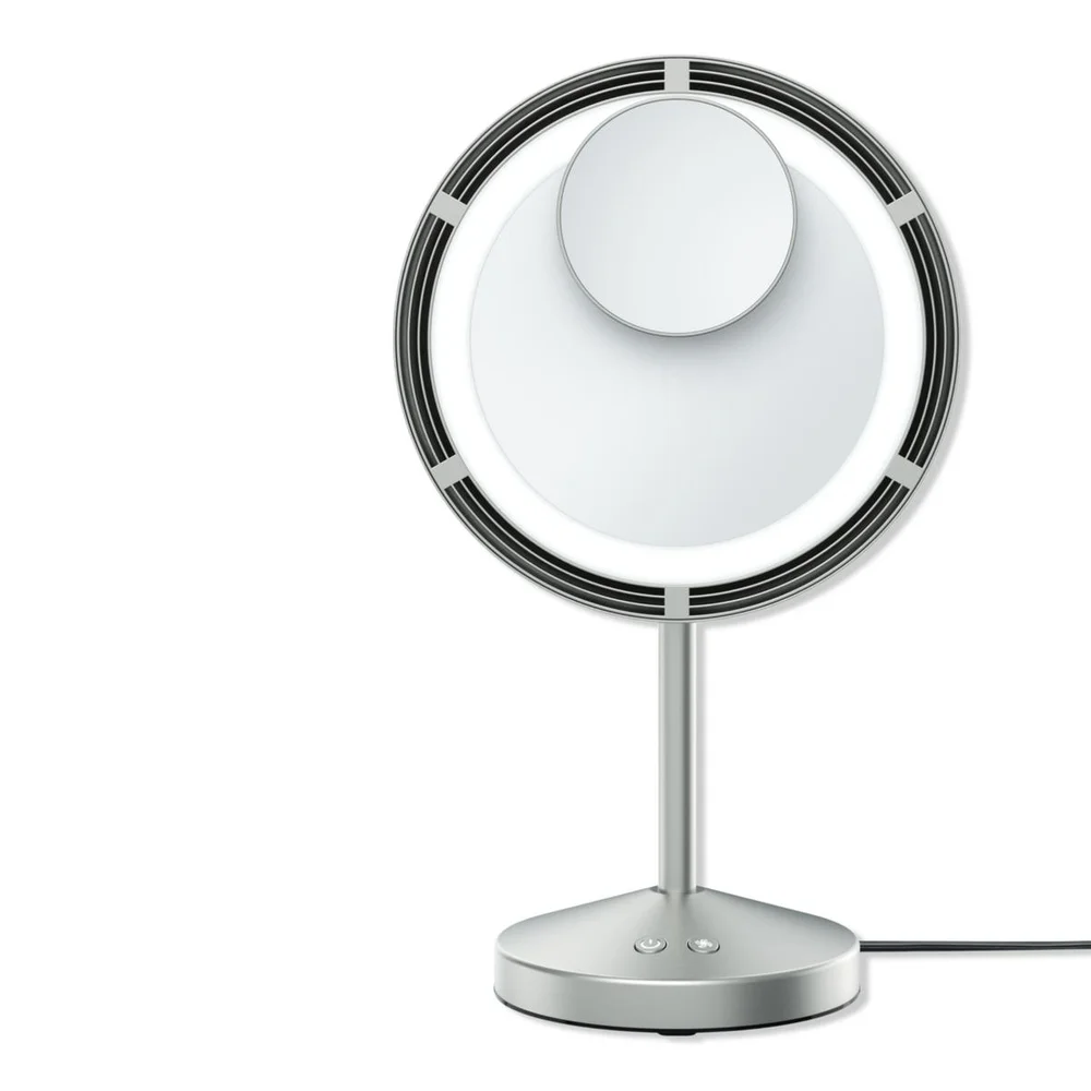 Brushed Satin Nickel Lighted Fan Mirror