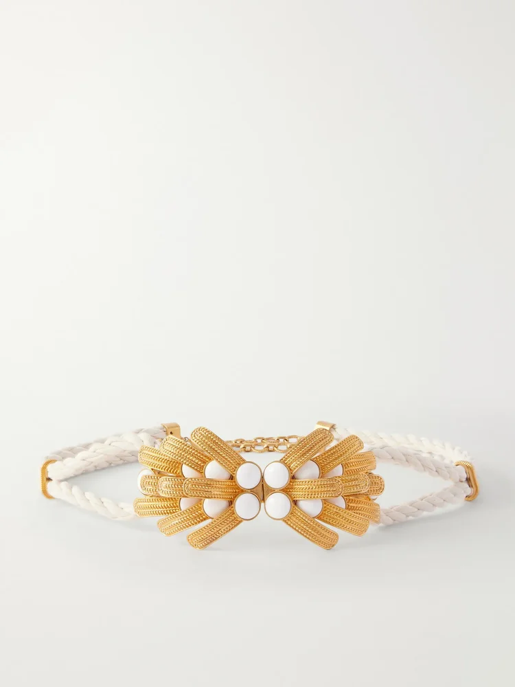 Orofina gold-plated, suede and resin belt