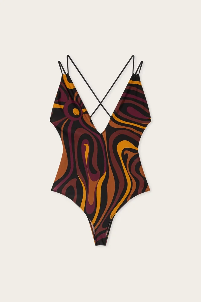 Marmo Print Swimsuit