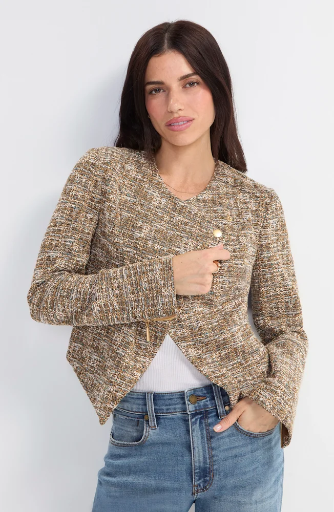 COLLARLESS MOTO JACKET