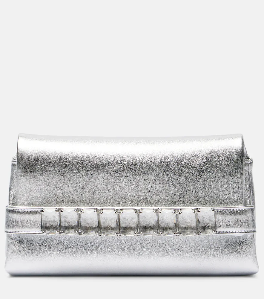 Kya metallic leather clutch