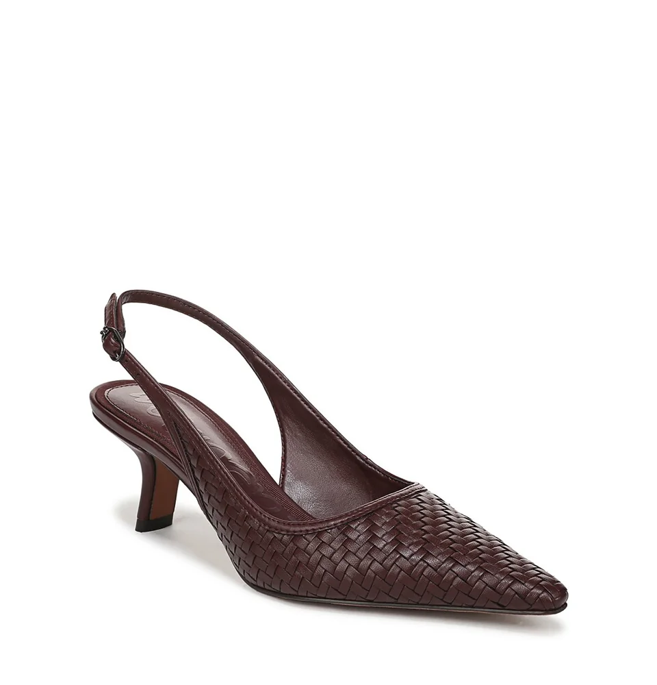 Women's Bianka Woven Leather Slingback Pumps