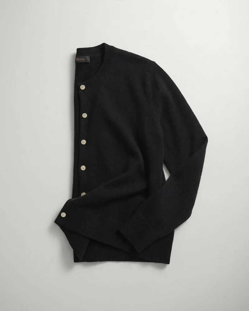 Mongolian Cashmere Cardigan Sweater | Quince in Black