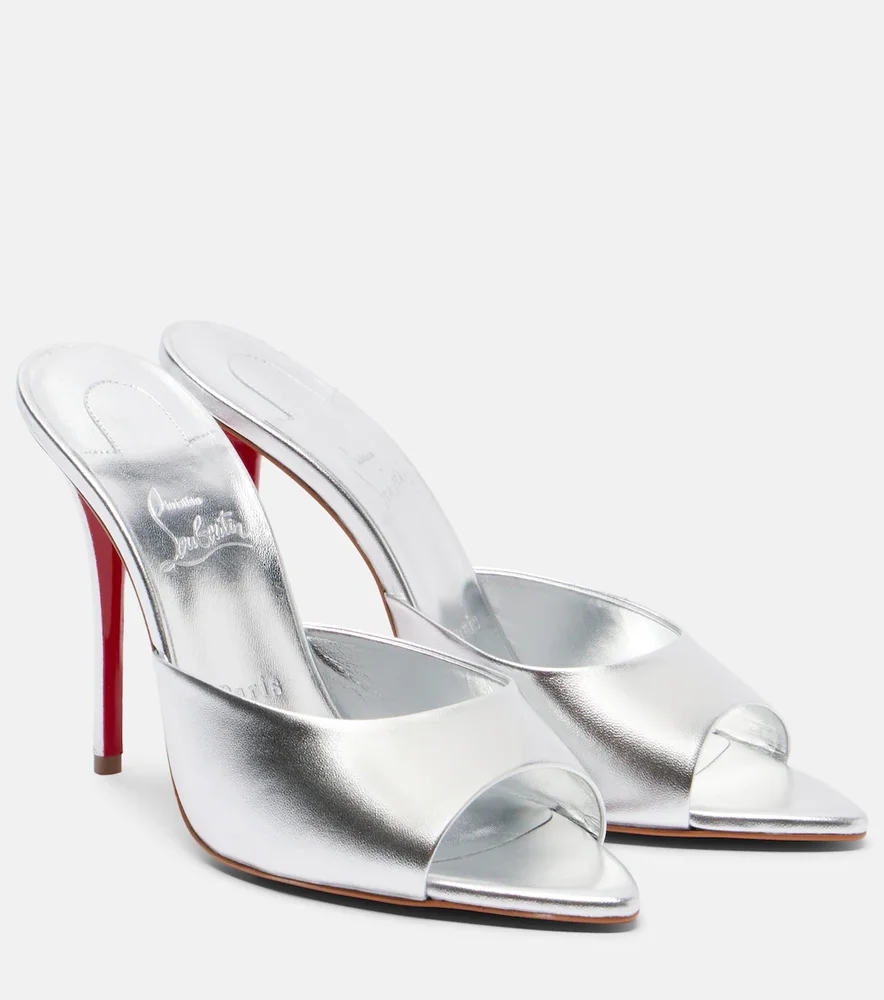 Christian Louboutin Miss Z 100 metallic leather mules