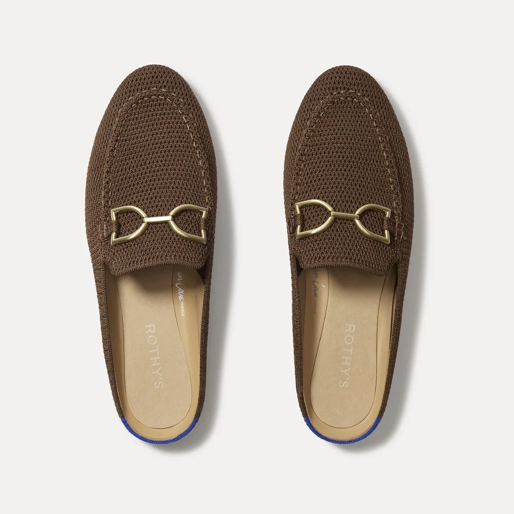 rothys.com The Double Bit Loafer Mule - Cinnamon Raffia-Knit