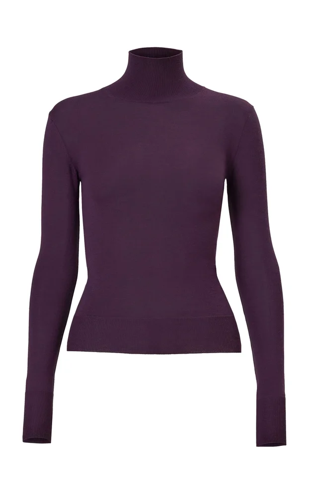 Wool-Silk Turtleneck Sweater
