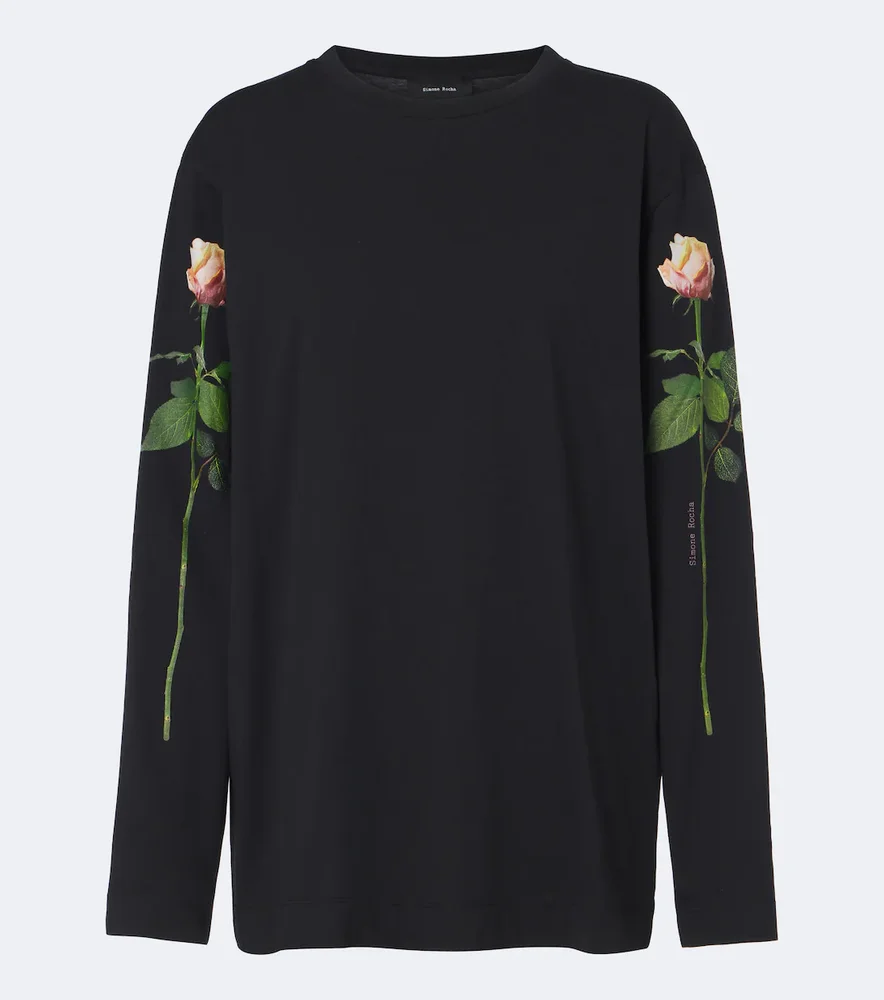 Floral cotton jersey T-shirt