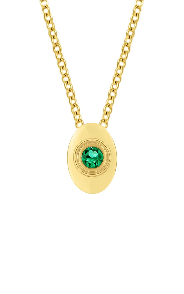 Sagesse Bezel 18K Yellow Gold Emerald Pendant