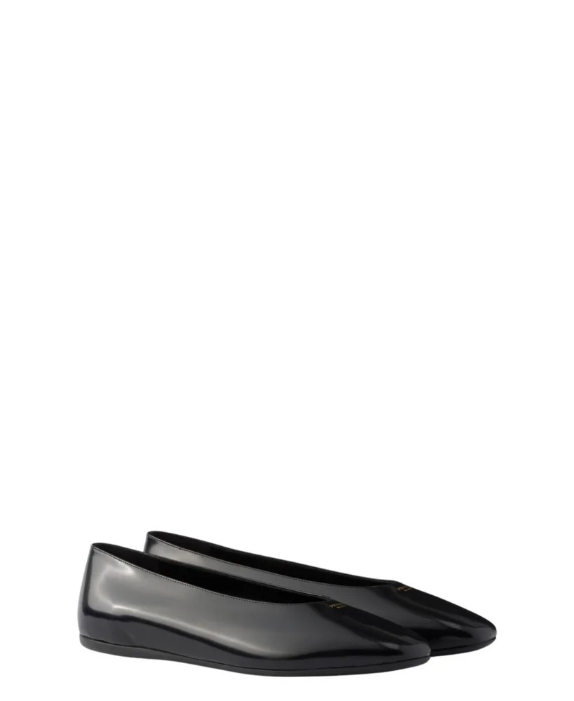 Brushed Leather Ballerinas