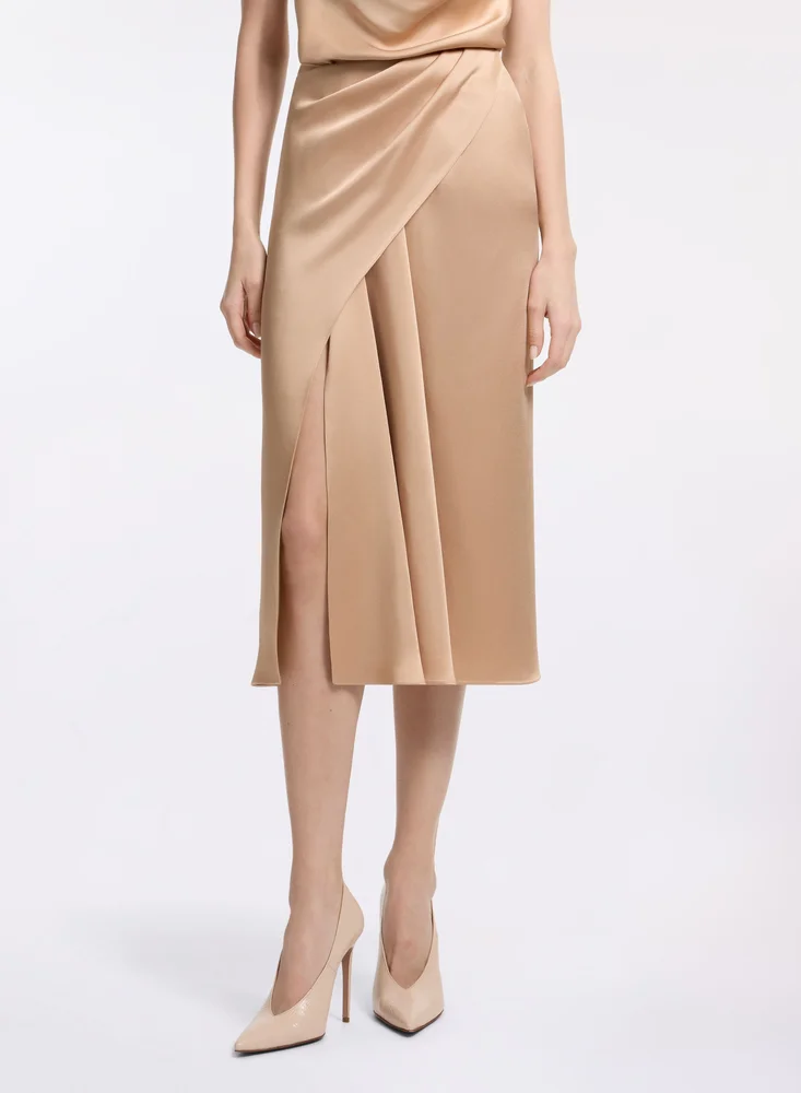 Envers Satin Draped Skirt
