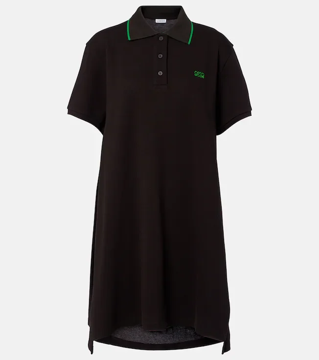 Double L cotton polo piqué dress