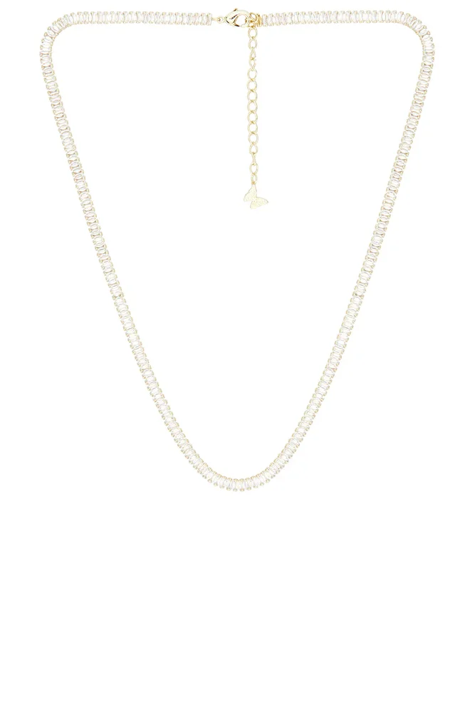 Cz Baguette All Around Tennis Necklace