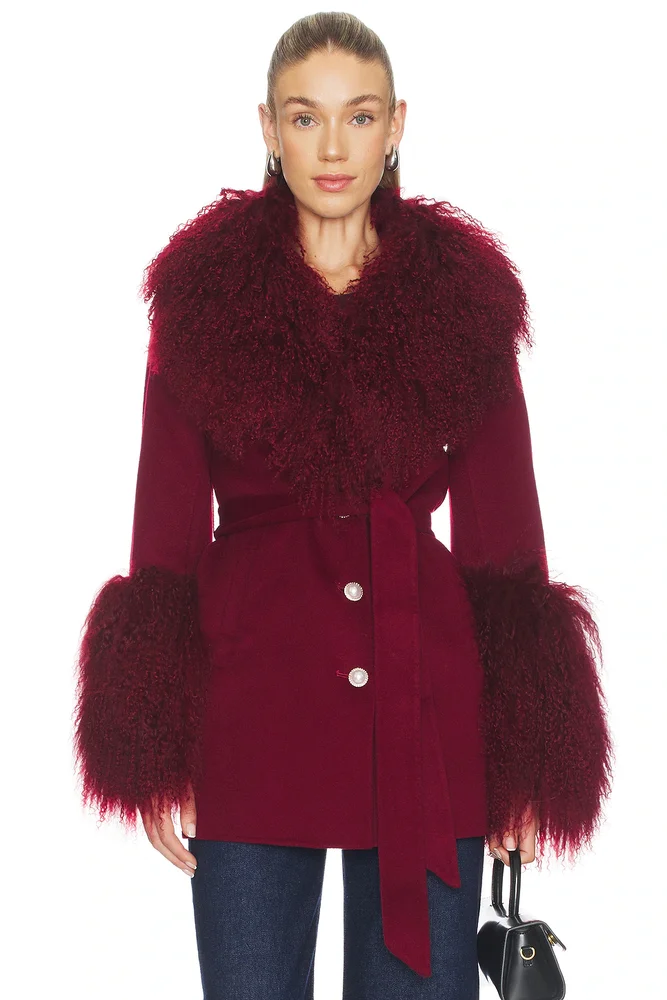 x REVOLVE Mimi Cashmere Shearling Coat