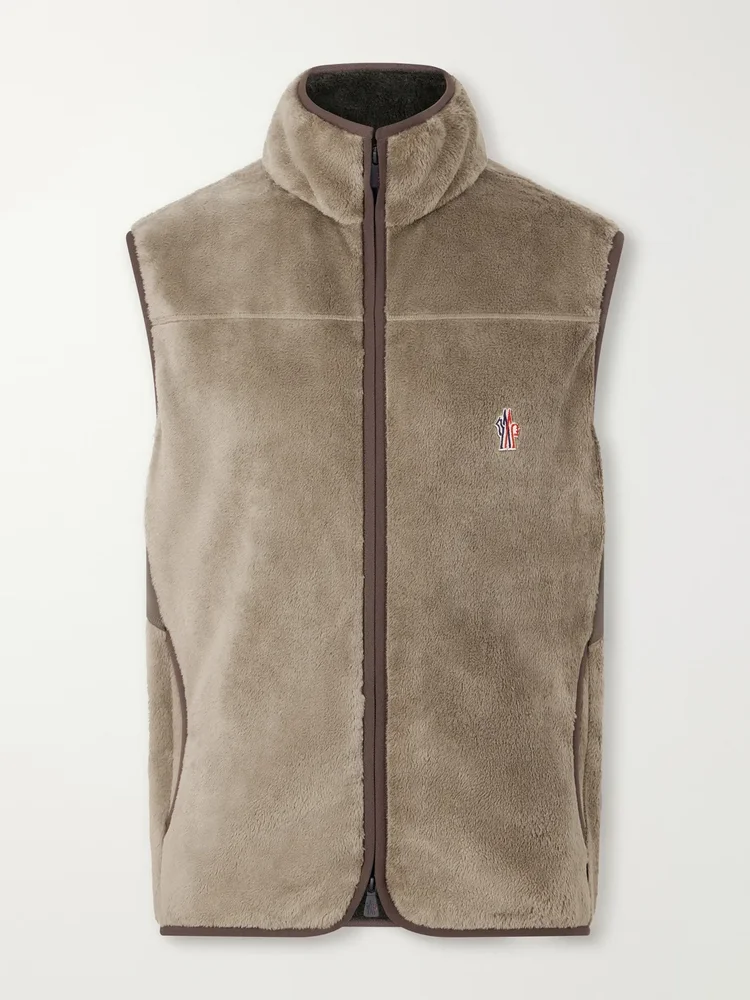 Logo-Appliquéd Gabardine-Trimmed Fleece Polartec® Gilet
