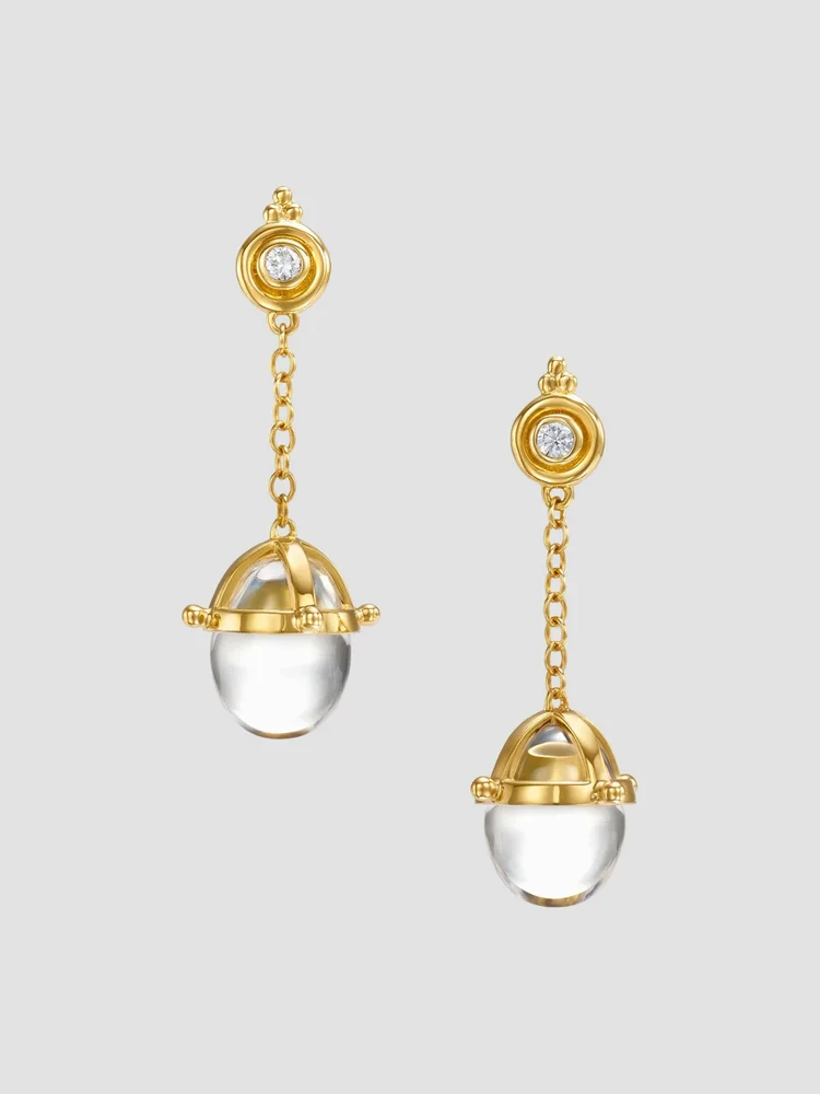 Florence86 18K Yellow Gold, Crystal & 0.12 TCW Diamond Drop Earrings