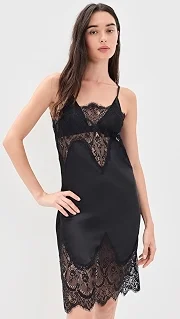 Bias Slip Dress with Lace