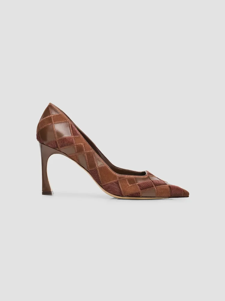 Annelise 85MM Leather-Calf Hair Pumps