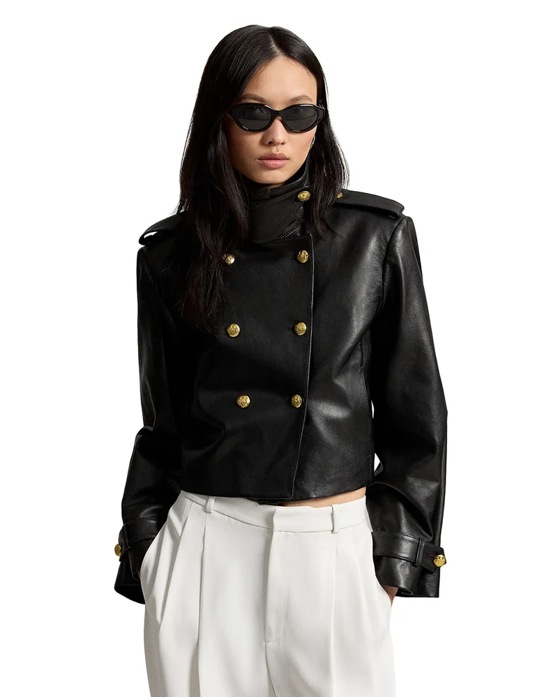 Leather Cropped Jacket