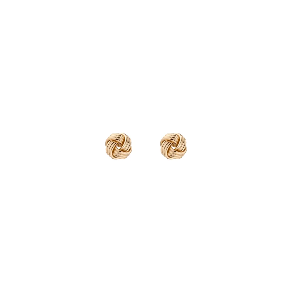 Gold Knot Stud Earrings