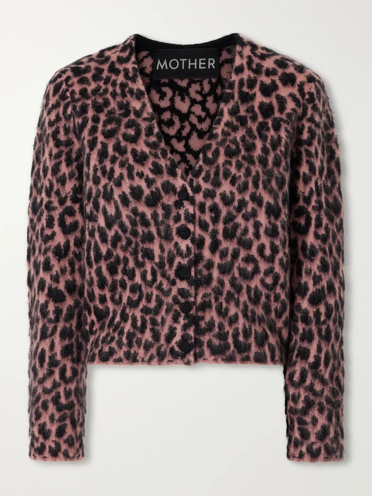 The Baby Peek-A-Boo animal-printed mohair and wool-blend brushed cardigan