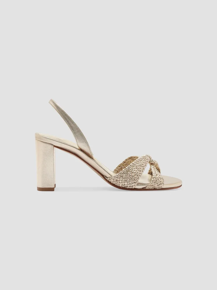 Sabrina 75MM Braided Leather Slingback Sandals