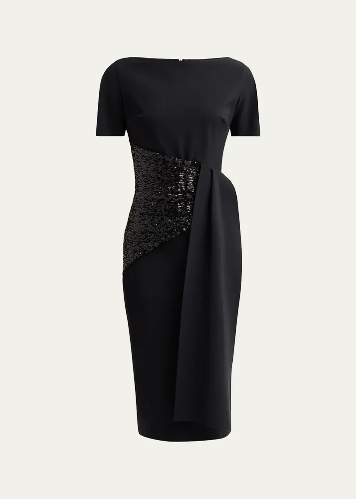 Sedva Sequin-Embellished Sheath Midi Dress
