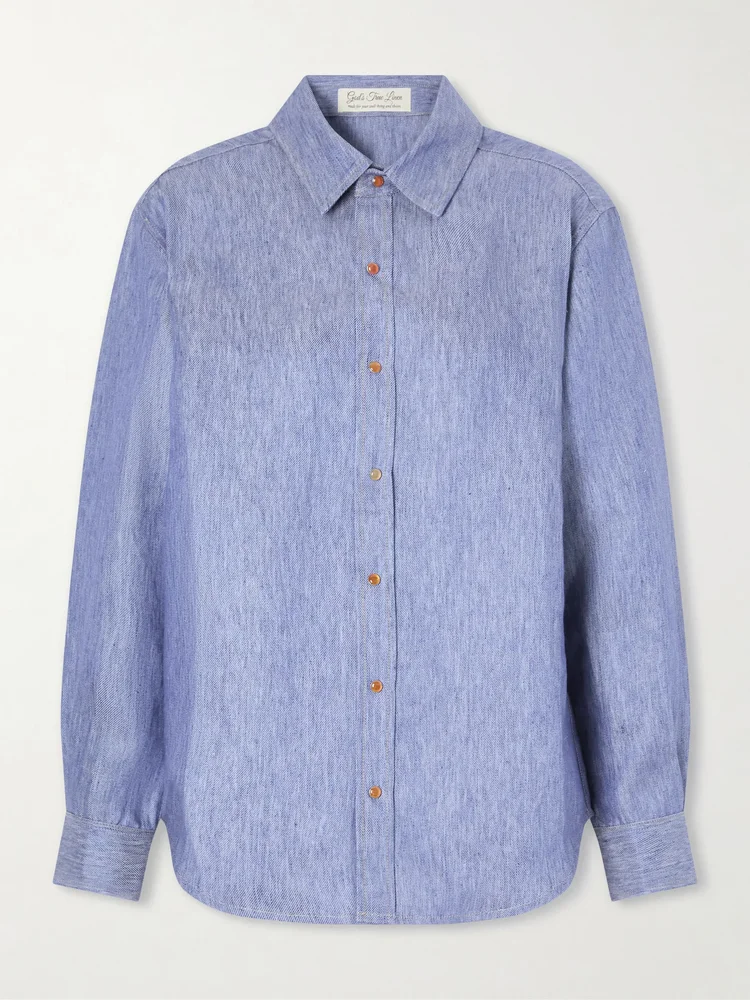 Linen-denim shirt