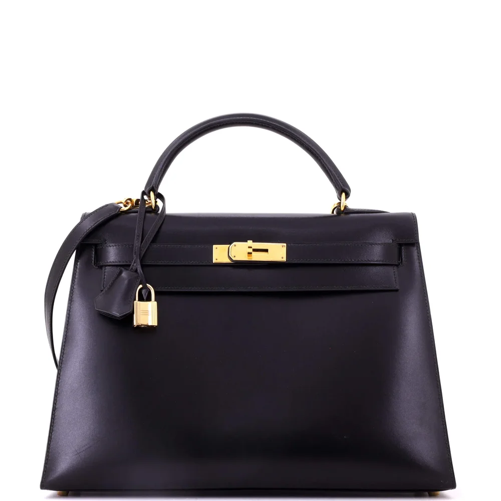 Box Calf Kelly 32 in Noir