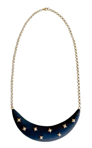 14K Yellow Gold Ebony Diamond Necklace