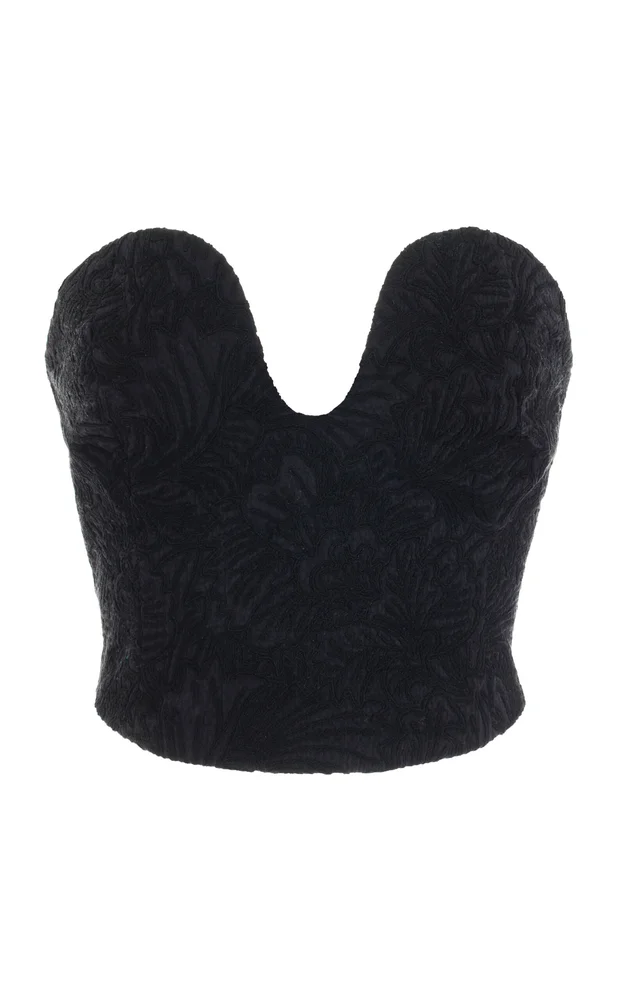 Liya Organic Cotton Jacquard Bustier Top
