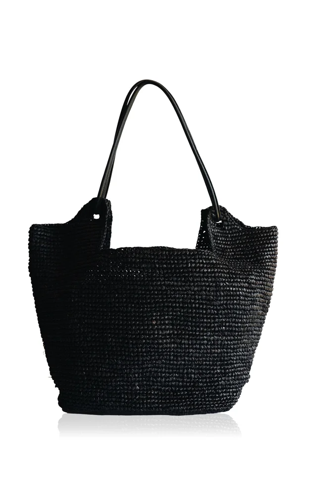 Amaya Raffia And Leather Tote