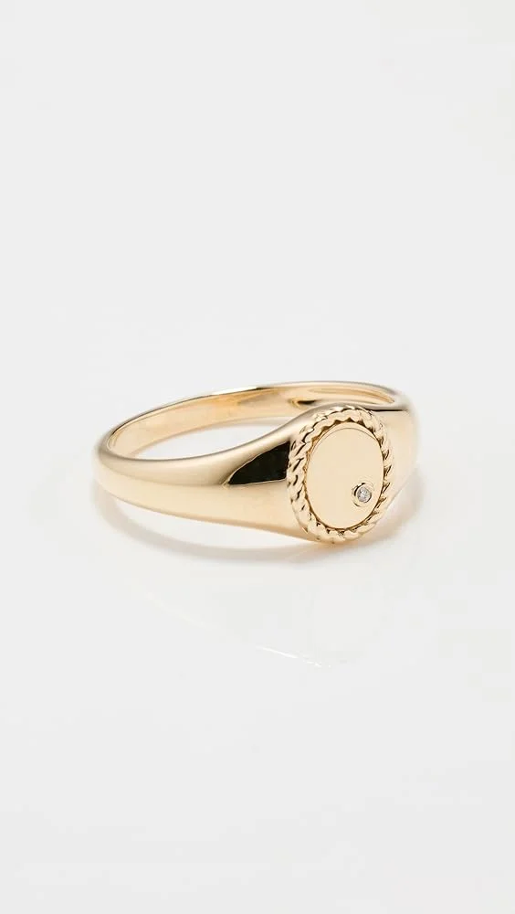 Baby Gold Oval Signet Ring